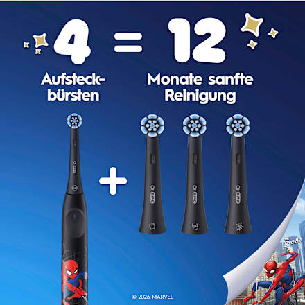 Aufsteckbürsten Kinder iO Spiderman Sanfte Reinigung, ab 6 Jahren Oral-B