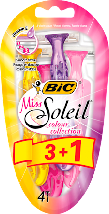 Miss Soleil colour collection ženski brijači, 3+1 BIC