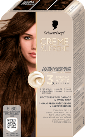 Farba na vlasy - 5-60 svetlá čokoládová hnedá Schwarzkopf CREME SUPREME