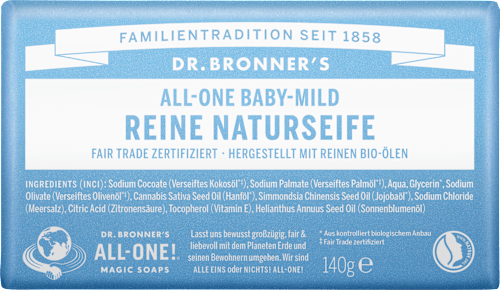 Seifenstück reine Naturseife baby mild Dr.Bronner's