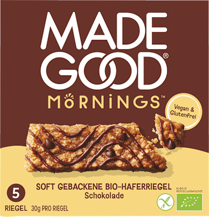Müsliriegel, Chocolate Chip, Soft Baked Oat Bars (5 Stück) Made Good