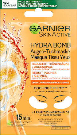 Augentuchmaske Hydra Bomb Orangen Extrakt (1 Paar) Garnier Skin Active