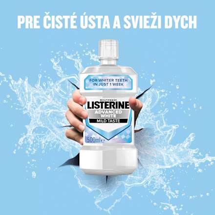 Ústna voda Advanced White Mild Taste Spearmint Listerine