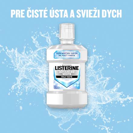 Ústna voda Advanced White Mild Taste Spearmint Listerine