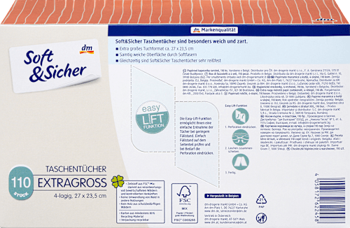 Taschentücher Box mit extra großen Taschentüchern Soft&Sicher