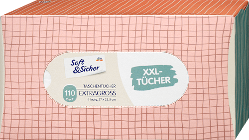 Taschentücher Box mit extra großen Taschentüchern Soft&Sicher