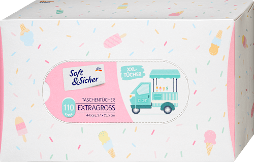 Taschentücher Box mit extra großen Taschentüchern Soft&Sicher