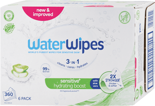 Detské vlhčené utierky Sensitive Hydrating Boost 6x60  WaterWipes
