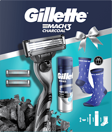 Poklon-paket Mach3 Charcoal Gillette