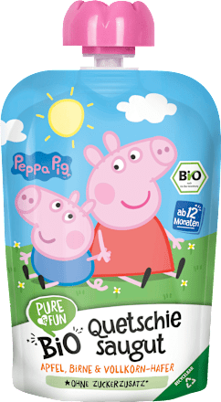 EKO voćni pire Peppa Pig – jabuka, kruška i cjelovita zob PURE & FUN