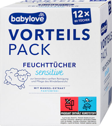 Nedves törlőkendő szenzitív, 12X80DB babylove