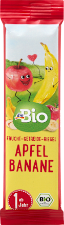 Barretta alla frutta con cereali Bio, mela Bio e banana Bio dmBio