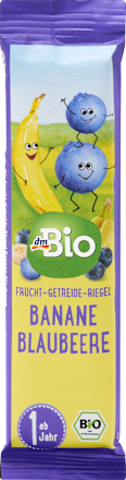 Barretta alla frutta con banana e mirtilli bio, 1 anno+ dmBio
