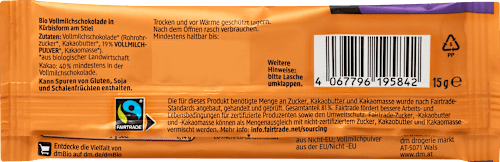 Schokolade Vollmilch Schoko Lolli dmBio