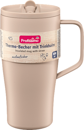Cană termică cu pai 600ml Profissimo