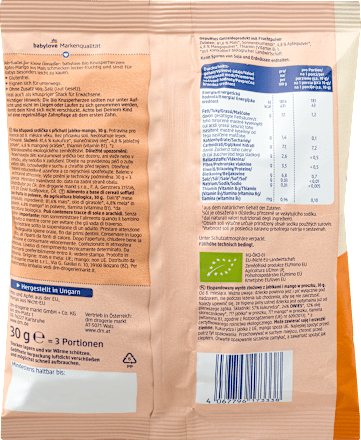 EKO snack od ekspandiranog kukuruza u obliku srca – jabuka i mango, 8+ mj. babylove