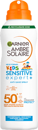 Sonnenspray Aerosol Kids sensitiv expert+, anti Sand LSF 50+ Garnier Ambre Solaire