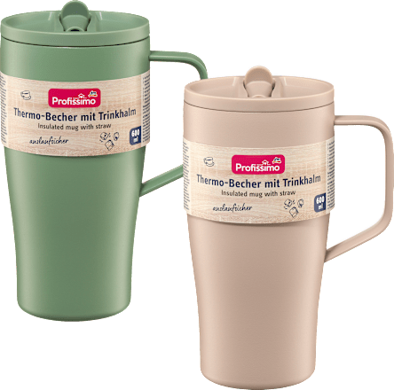 Thermo-Becher mit Trinkhalm Profissimo