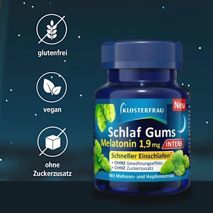 Schlaf Gums Intens Melatonin 1,9mg Klosterfrau
