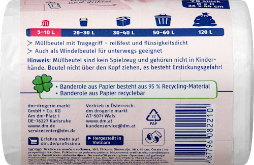 Vrečke za smeti z ročaji, 10l Profissimo