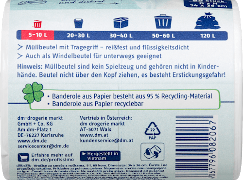 Vrećice za smeće s ručkama – 5 l  Profissimo