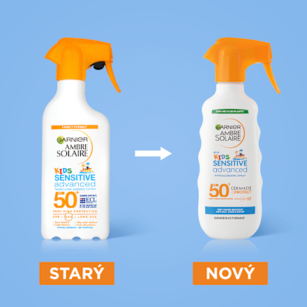 Detský sprej na opaľovanie Kids Sensitive Advance SPF 50+ Garnier Ambre Solaire
