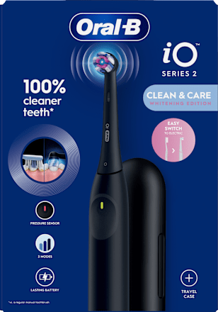 Električna četkica za zube iO Series 2 Clean & Care Whitening Edition – crna, s etuijem Oral-B