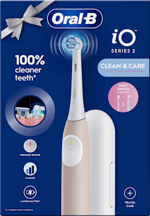 Električna četkica za zube iO Series 2 Clean & Care Gifting Edition – ružičasta, s etuijem Oral-B