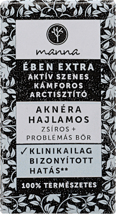 Ében extra aktív szenes arctisztító szappan kámforral Manna