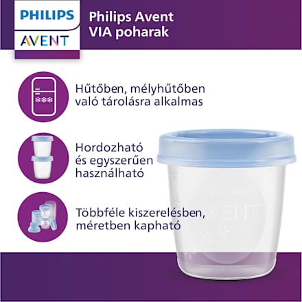 Etető szett 10x180ml + 10x240ml VIA poharak etetőkanállal PHILIPS AVENT