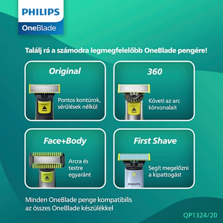 First shave borotvakészülék, QP1324/20 PHILIPS OneBlade