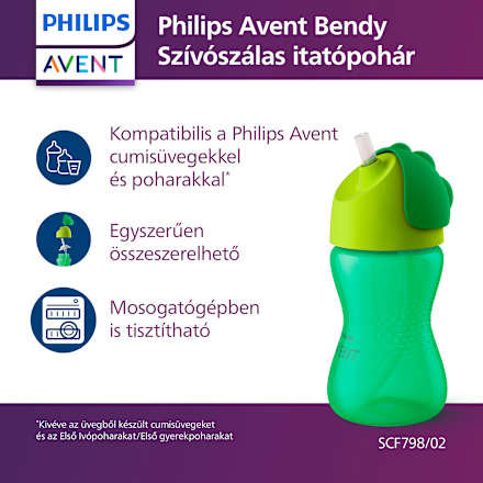 Bendy szívószálas itatópohár 12 hónapos kortól, fiú PHILIPS AVENT