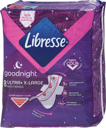 Damski nočni vložki s krilci Ultra+ X-LARGE Libresse