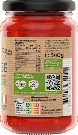 Tomatensauce, Bolognese, vegan PPURA