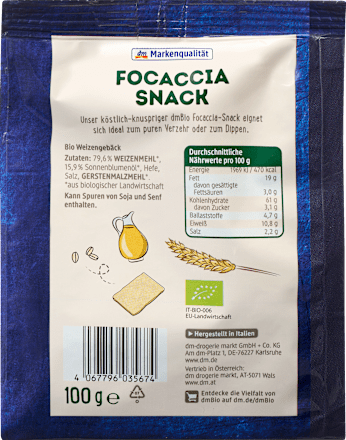 Focaccia Snack Viva il Gusto dmBio