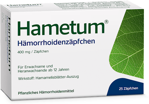 Hametum 400 mg Hämorrhoidenzäpfchen, Hamamelisblätter-Auszug Hametum