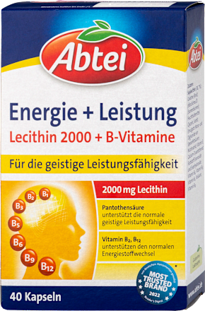 Energie + Leistung Lecithin 2000 + B-Vitamine Kapseln Abtei