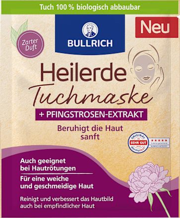 Tuchmaske Heilerde + Pfingstrosen-Extrakt BULLRICH