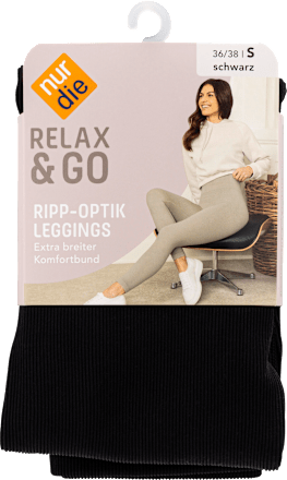 Leggings Ripp-Optik schwarz, Gr. S nur die
