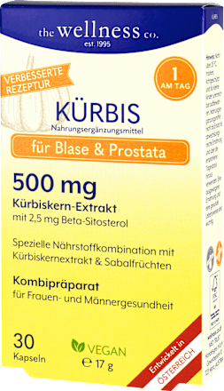 Kapseln Kürbis für Blase & Prostata the wellness co.