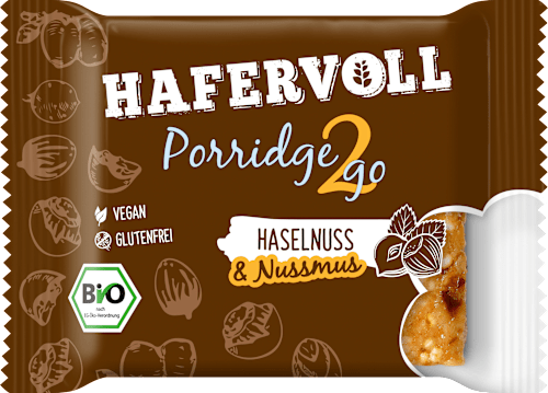 Porridge 2go mit Haselnuss & Nussmus HAFERVOLL