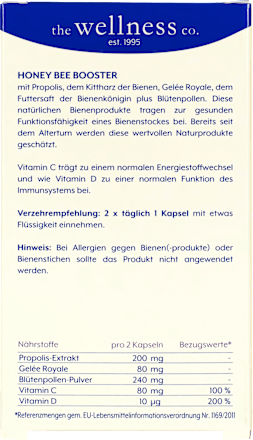 Honey Bee Booster Kapseln the wellness co.