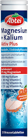 Brausetabletten Magnesium + Kalium Aktiv Plus Abtei