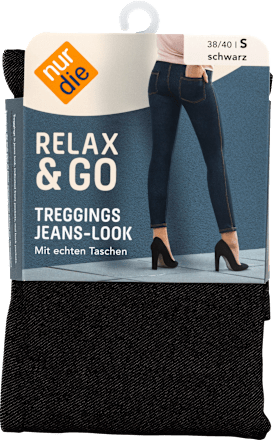 Relax & Go Treggings Jeans-Look schwarz, Gr. 38/40 nur die