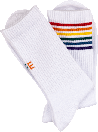 Good Vibes Socken weiß Regenbogen, Gr. 43 - 46 (2 Paar) nur die