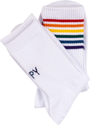 Good Vibes Socken weiß Regenbogen, Gr. 39 - 42 (2 Paar) nur die
