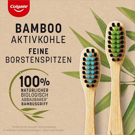 Zahnbürste Bambus Aktivkohle weich Colgate