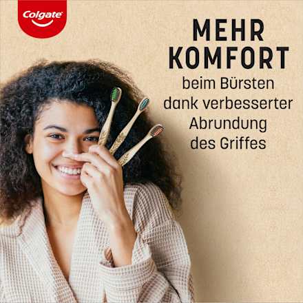 Zahnbürste Bambus Aktivkohle weich Colgate