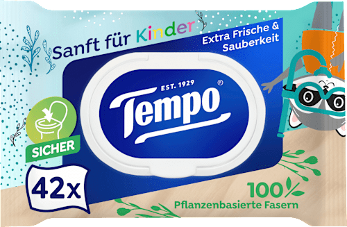 Feuchtes Toilettentücher Sanft für Kinder Tempo