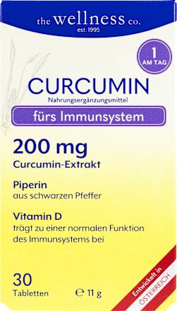 Curcumin Plus Piperin Tabletten the wellness co.